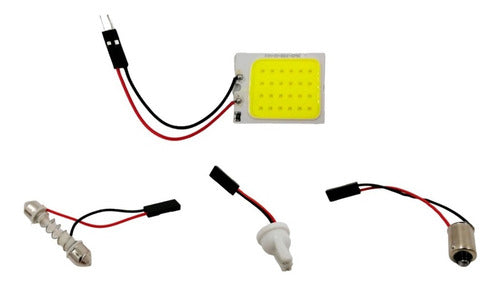 Luz Interior 24 Led Blanco Con Adaptadores