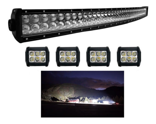 Barra Curva Led 42 Pulgadas + 2 Par De Duallys