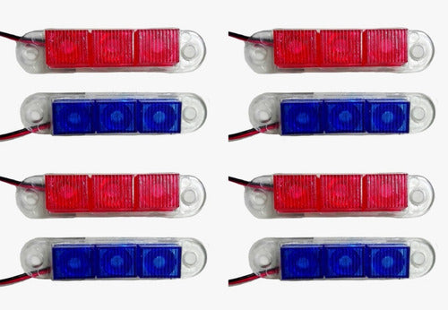 Estrobo De 3 Led Azul/azul, Rojo/azul 4 Jgo.