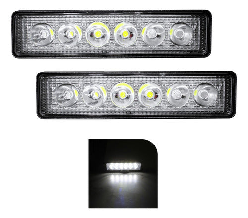 Faro De 6 Led Linea Luz Fija Y Estrobo (2 Pzas.)