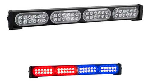 Barra Torreta 48 Led 4 Modulos 17 Pulgadas Estrobo 12-24v