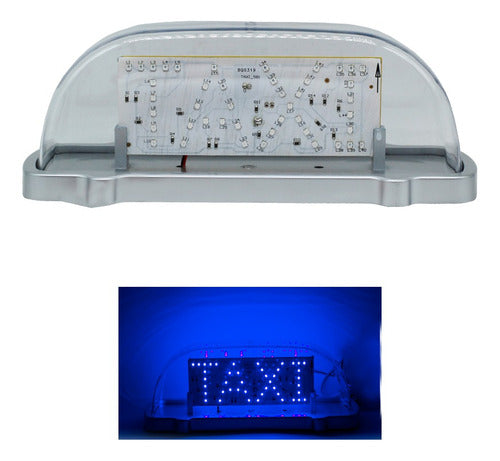 Copete Acrilico Letrero Taxi Con Luz Led Doble Vista Iman