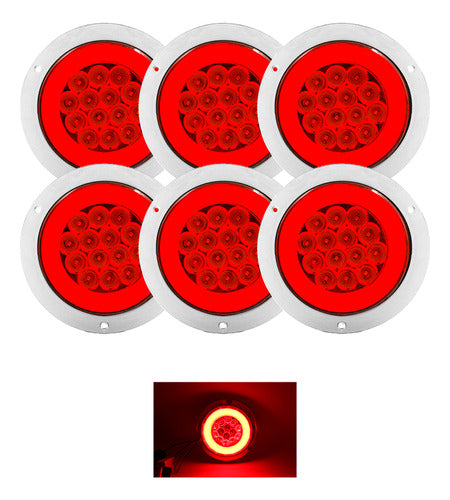 6 Pz Plafon Redondo 14 Led Aro Plasma Gel 4 Funciones 12-24v