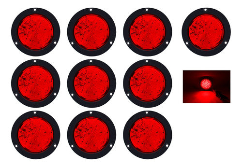 10 Pz Plafon 33 Hiper Led Redondo Fija Estrobo Bisel Negro