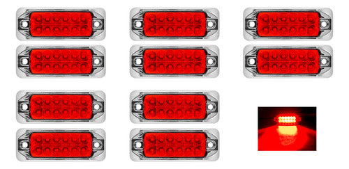 5 Par Plafon 12 Led Lateral Rectangular Pestaña Estrobo