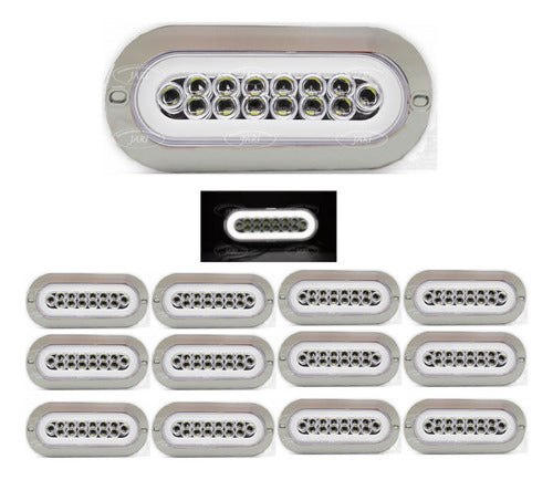 12 Pz Plafon 14 Led Ovalado Aro Plasma Gel 4 Funcion 12-24v