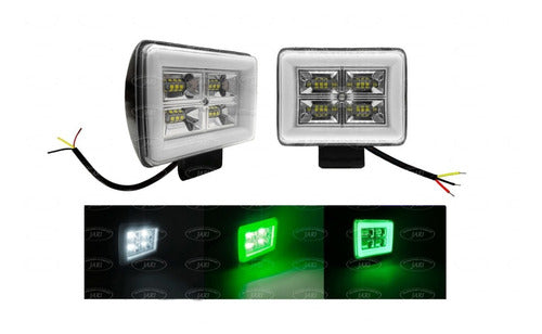 Par Faro Dually 12 Led Estrobo Aro Gel Cob Varios Colores