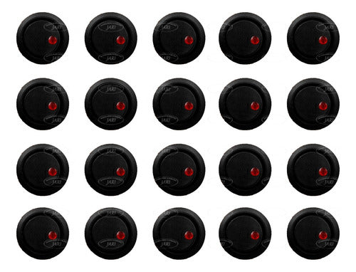 20 Pz Switch Redondo Mini Iluminado 3 Pines Universal 12v