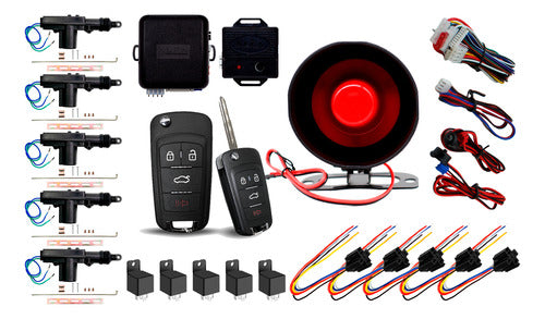Alarma Antirrobo Automotriz Alfa + 5 Actuadores + 5 Relay