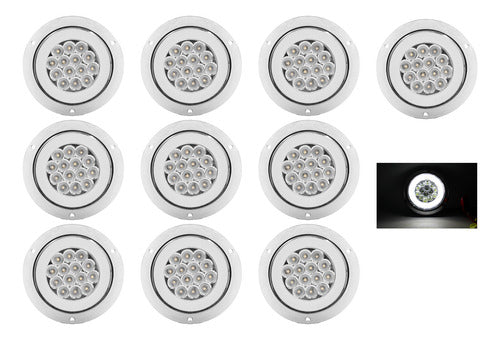 10 Plafones 14 Led Redondo Aro Plasma Gel 4 Funciones 12-24v