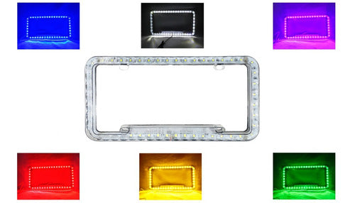 Marco Placa Led Con Funciones Color Azul