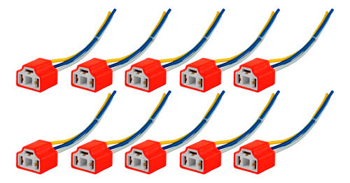 10 Pz Conector Arnes H4 Ceramica Para Foco