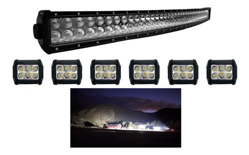 Barra Curva Led 42 Pulgadas + 3 Par De Duallys