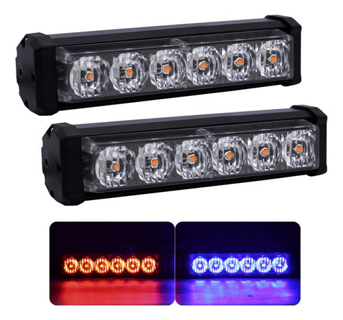 Estrobo Torreta 12 Led Cofigos Rojo/azul Varias Funciones