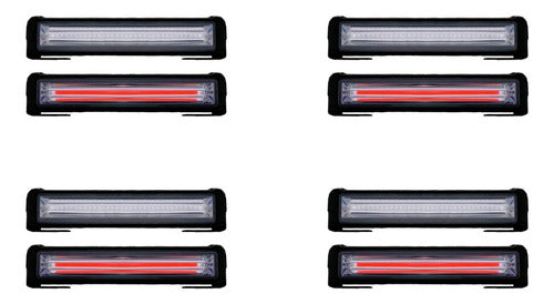 4 Pares Estrobo Led Cob 10w Tipo Torreta 6 Funciones Estrobo