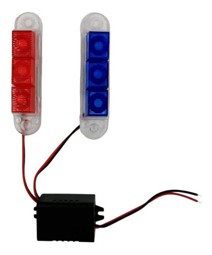 Estrobo De 3 Led Rojo/azul 1 Jgo.
