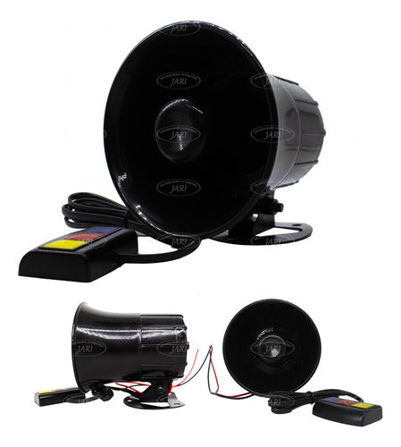 Bocina Sirena Electrónica De 3 Tonos Con Control De 12v 20 W