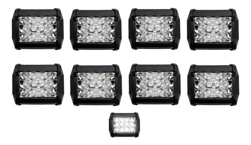 4 Par Faro 12 Led Dually 36w Fijo Estrobo Auto Moto Jeep 4x4