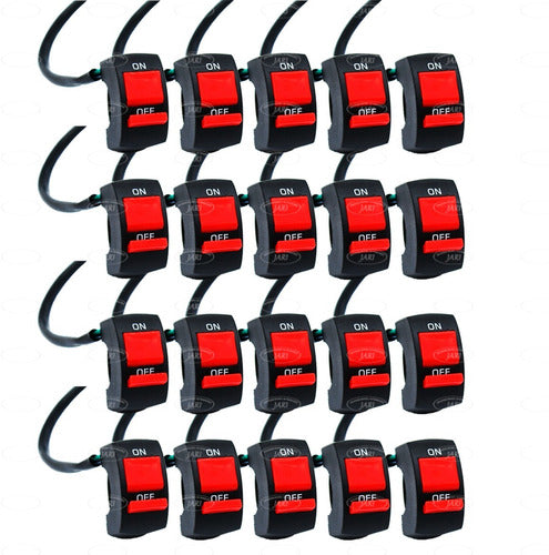 20 Pz Switch Universal Moto On/off Auxiliar Faros Luces