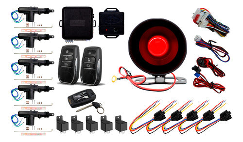 Alarma Antirrobo Automotriz Alfa + 5 Actuadores + 5 Relay