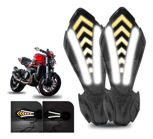Cubre Puños Moto Universal Con Luz Led Cpm01 Italioturbo