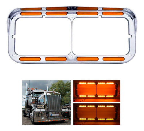 Marco Bisel Porta Faro Cromado Kenworth 32 Led 12-24v