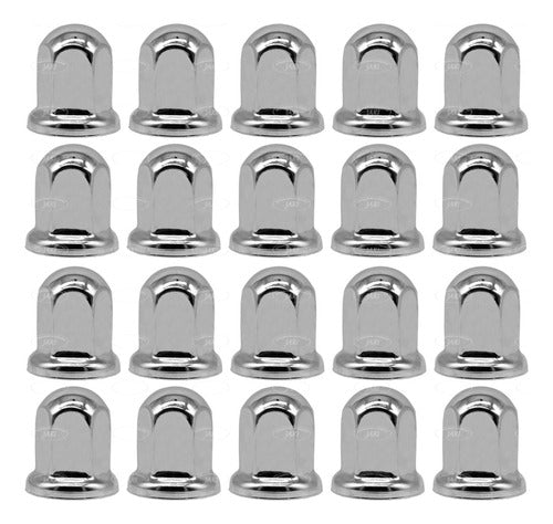 20 Capuchones Cubre Tuerca Trailer Metalico Cromado 33mm