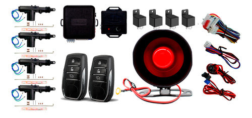Alarma Antirrobo Automotriz Alfa + 4 Relay Y 4 Actuadores