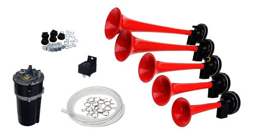 Claxon Musical 5 Cornetas De Aire Diferentes Melodías