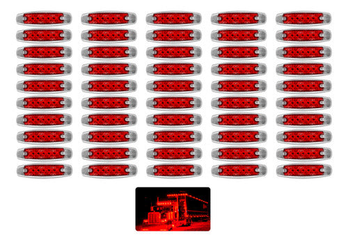 50 Piezas Plafón Lateral Peterbilt Camión 12 Led Con Estrobo