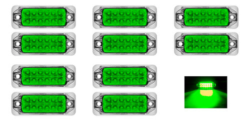5 Par Plafon 12 Led Lateral Rectangular Pestaña Estrobo