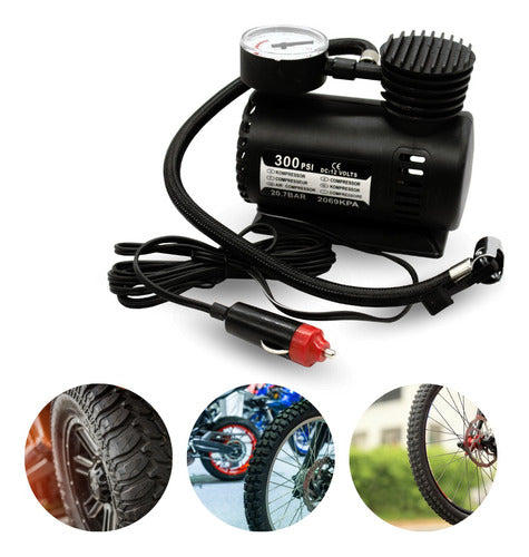 Compresor De Aire Mini Para Llanta 300psi Portátil 12v