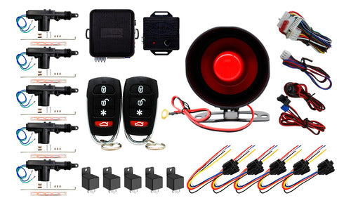 Alarma Antirrobo Automotriz Alfa + 5 Actuadores + 5 Relay