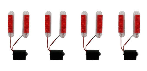 Estrobo De 3 Led Azul/azul, Rojo/azul 4 Jgo.