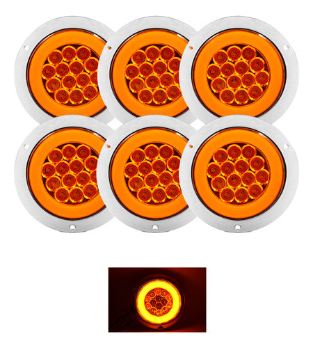 6 Plafones 14 Led Redondo Aro Plasma Gel 4 Funciones 12-24v