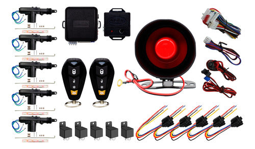 Alarma Antirrobo Automotriz Alfa + 5 Actuadores + 5 Relay