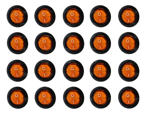 20 Pz Switch Redondo Mini Iluminado 3 Pines Universal 12v
