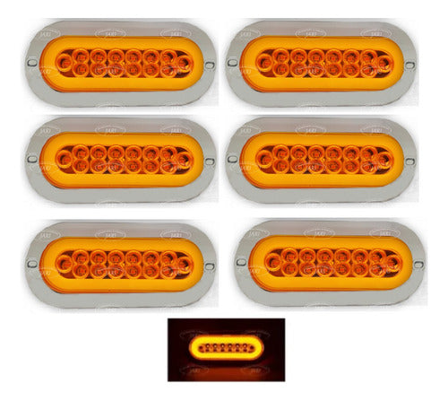 6 Pz Plafon 14 Led Ovalado Aro Plasma Gel 4 Funciones 12-24v