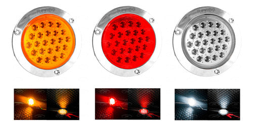 Plafon 24 Leds 2 Funciones Cuarto Stop Cromado (1 Pza.)