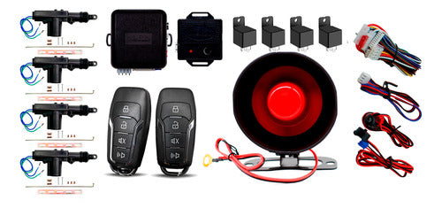 Alarma Antirrobo Automotriz Alfa + 4 Relay Y 4 Actuadores