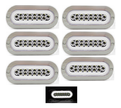 6 Pz Plafon 14 Led Ovalado Aro Plasma Gel 4 Funciones 12-24v