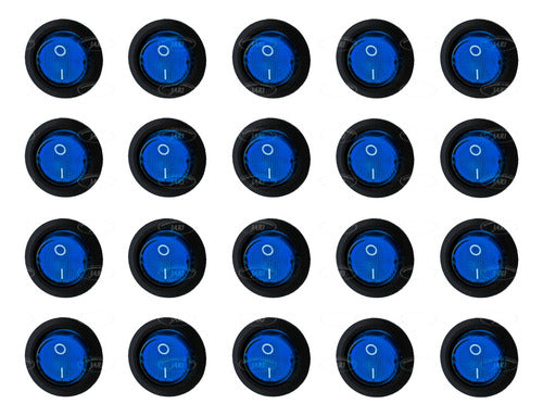 20 Pz Switch Redondo Mini Iluminado 3 Pines Universal 12v