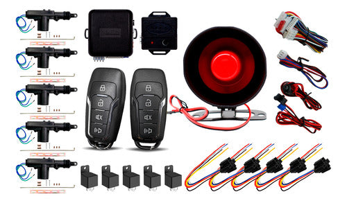 Alarma Antirrobo Automotriz Alfa + 5 Actuadores + 5 Relay
