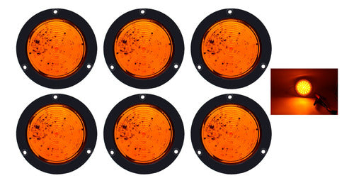 6 Pz Plafon 33 Hiper Led Redondo Fija Estrobo Bisel Negro