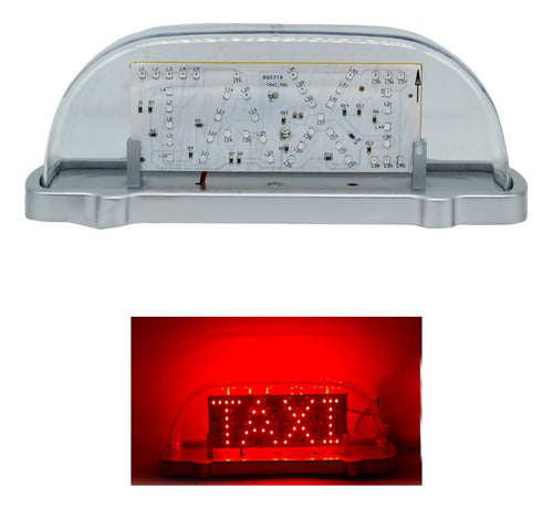 Copete Acrilico Letrero Taxi Con Luz Led Doble Vista Iman