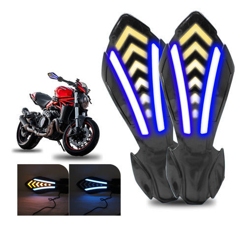 Cubre Puños Moto Universal Con Luz Led Cpm01 Italioturbo