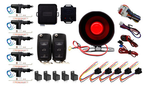 Alarma Antirrobo Automotriz Alfa + 4 Relay Y 4 Actuadores
