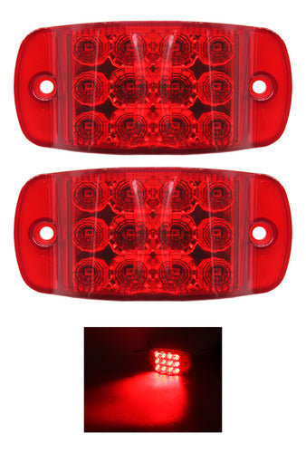 Par Plafon Lateral Tipo Carrito 12 Led Fijo Y Estrobo 12/24v