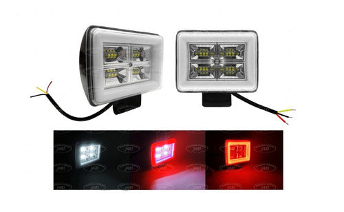 Par Faro Dually 12 Led Estrobo Aro Gel Cob Varios Colores