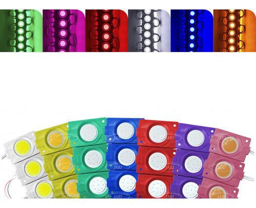 20 Pz Modulos 9 Led Cob Plasma Redondo 12v Varios Colores